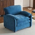 thumbnail image 1 of Oversized Chenille Armchair, 38" Upholstered Accent Chair with Thick Comfort Cushions and High Back for Living Room, Bedroom, Office,Blue, 1 of 9