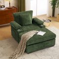 thumbnail image 1 of Oversized Chenille Chair with Ottoman , USB Charging - Convertible Sofa Bed with Cup Holders, Storage Armrests for Living Room, Bedroom, Apartment,Beige, 1 of 11