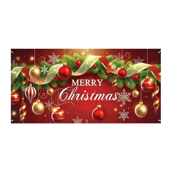 Oversized Christmas Garage Door Cover, Polyester Holiday Decor for Outdoor House Front Porch, Festive Welcome Sign for Neighborhood(B)