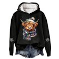 thumbnail image 1 of Oversized Christmas Hoodies for Women Highland Cattle Print Long Sleeve Hooded Sweatshirts Xmas Holiday Loose Casual Fall Winter Warm Pullover Tops, 1 of 4