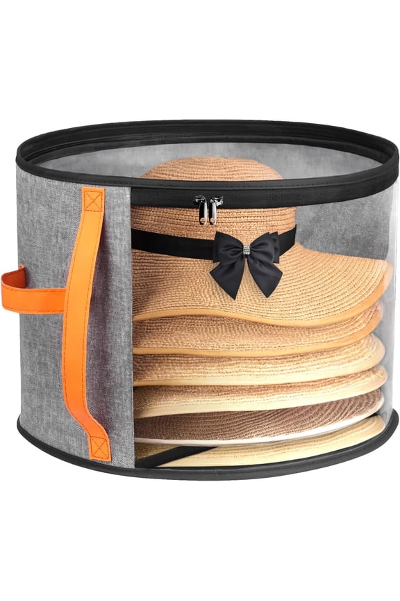 Oversized Clear Hat Storage Box, Cowboy Hat Organizer for Closet, Wide Brims Hat Case with Carrying Handles, Hat Bag