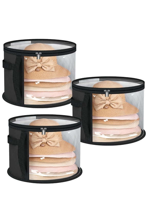 Oversized Clear Hat Storage Box Hat Organizer Bag for Women, Upgrade Holds Up To 7 Caps Cowboy Hat for Closet Wide Brims Hat Case With Carrying Handles
