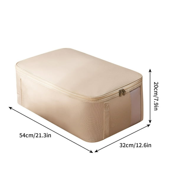 Oversized Cloth Storage Bags,Large Capacity Fabric Storage Box with Double Zipper,Foldable Organizer for Clothes Quilts,Moving Packing Storage Bin,Reinforced Handles,Breathable