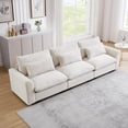 thumbnail image 1 of Oversized Cloud Couch for Living Room, 122" Comfy Corduroy Sofa with Lumbar Pillow, Modern Oversized 3 Seater Sofa Modular Couch with Wide Armrest for Living Room, Apartment, Office, Beige, 1 of 8