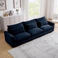 thumbnail image 1 of Oversized Cloud Couch for Living Room, 122" Comfy Corduroy Sofa with Lumbar Pillow, Modern Oversized 3 Seater Sofa Modular Couch with Wide Armrest for Living Room, Apartment, Office, Blue, 1 of 8
