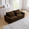 thumbnail image 1 of Oversized Cloud Couch for Living Room, 86.8" Comfy Corduroy Sofa with Lumbar Pillow, Modern Oversized Loveseat Sofa Modular Couch with Wide Armrest for Living Room, Apartment, Office, Brown, 1 of 8