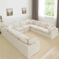 thumbnail image 1 of Oversized Cloud Couch Sectional for Living Room - 10 Seaters Modular Sectional Sofa with Ottoman Convertible L/U Shaped Boneless Design Warm Couches, 1 of 7