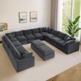 thumbnail image 1 of Oversized Cloud Couch Sectional for Living Room - 13 Seaters Modular Sectional Sofa with Ottoman Convertible L/U Shaped Boneless Design Warm Couches, 1 of 7