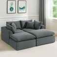 thumbnail image 1 of Oversized Cloud Couch Sectional for Living Room - 4 Seater Modular Sectional Sofa with Ottoman Convertible L/U Shaped Boneless Design Warm Couches, 1 of 6