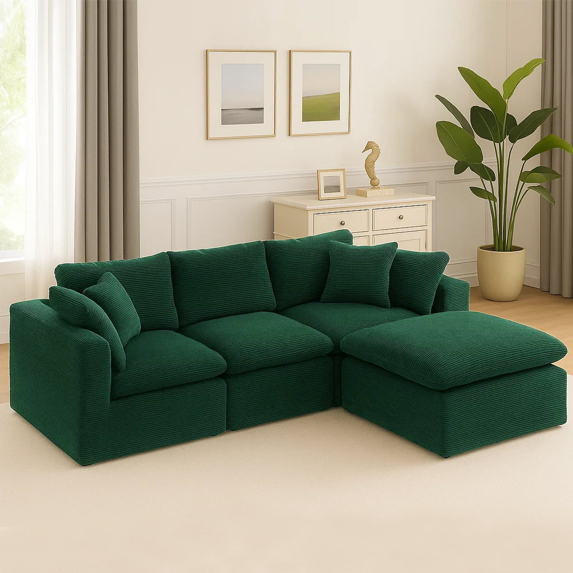 Oversized Cloud Couch Sectional for Living Room - 4 Seater Modular ...