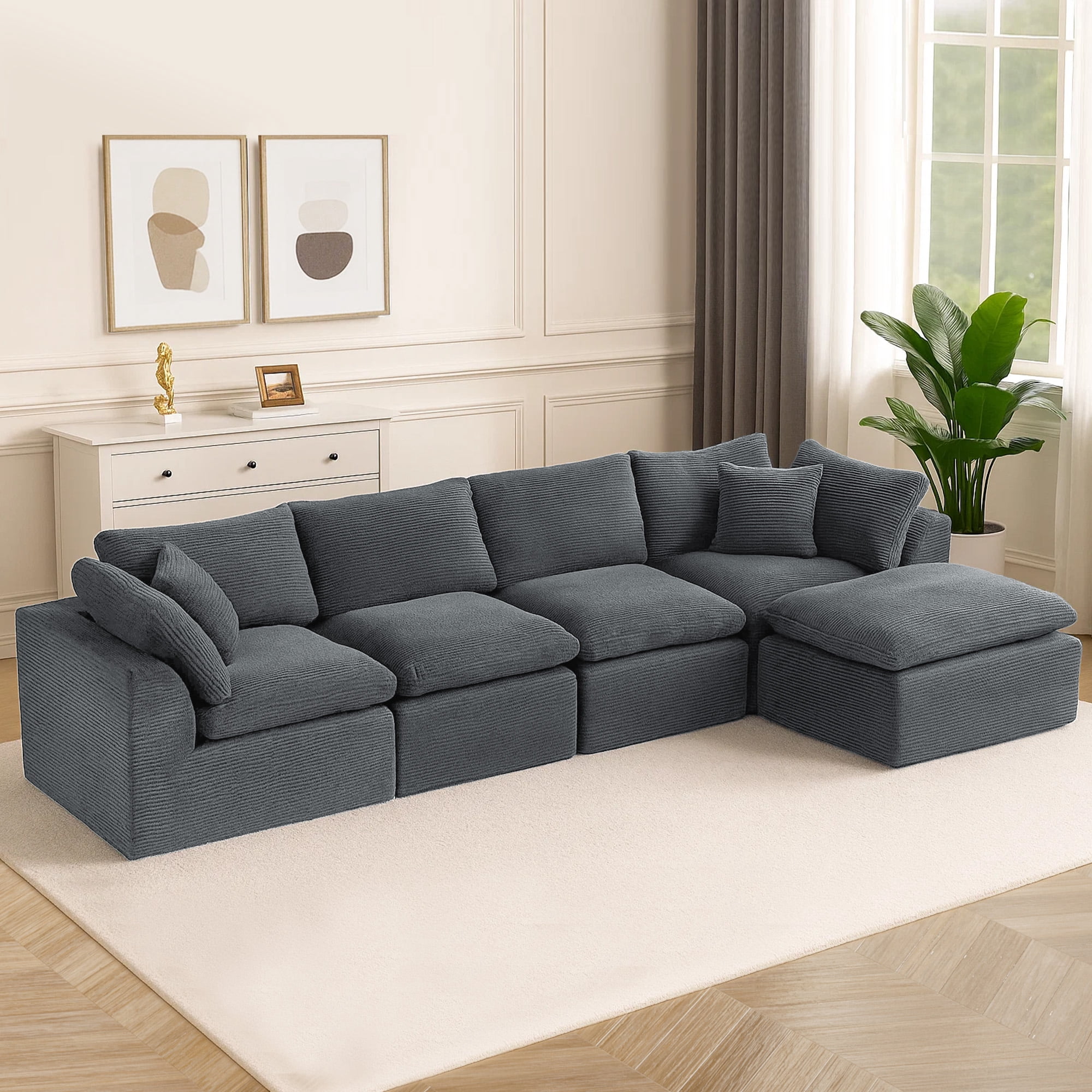 Oversized Cloud Couch Sectional for Living Room - 5 Seaters Modular ...