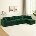 thumbnail image 1 of Oversized Cloud Couch Sectional for Living Room - 6 Seaters Modular Sectional Sofa with Ottoman Convertible L/U Shaped Boneless Design Warm Couches, 1 of 7