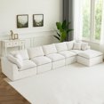 thumbnail image 1 of Oversized Cloud Couch Sectional for Living Room - 6 Seaters Modular Sectional Sofa with Ottoman Convertible L/U Shaped Boneless Design Warm Couches, 1 of 4