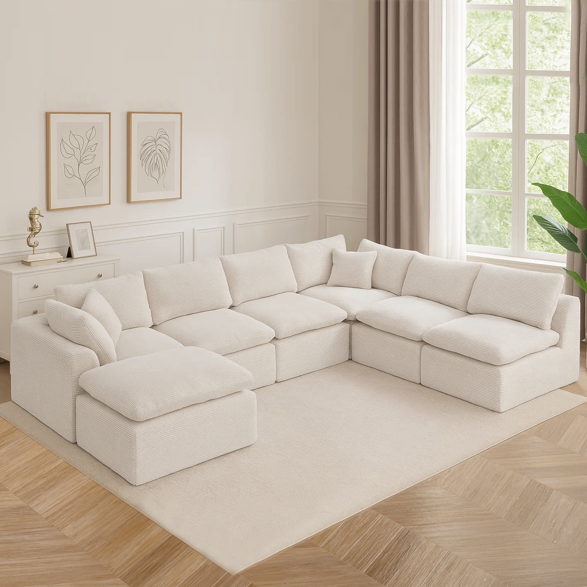 Oversized Cloud Couch Sectional for Living Room - 7 Seaters Modular ...