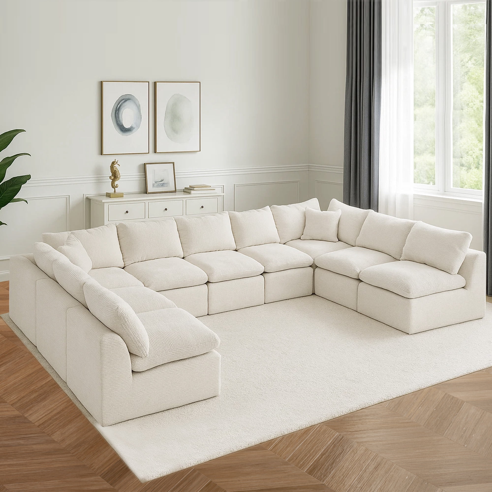 Oversized Cloud Couch Sectional for Living Room - 9 Seaters Modular ...
