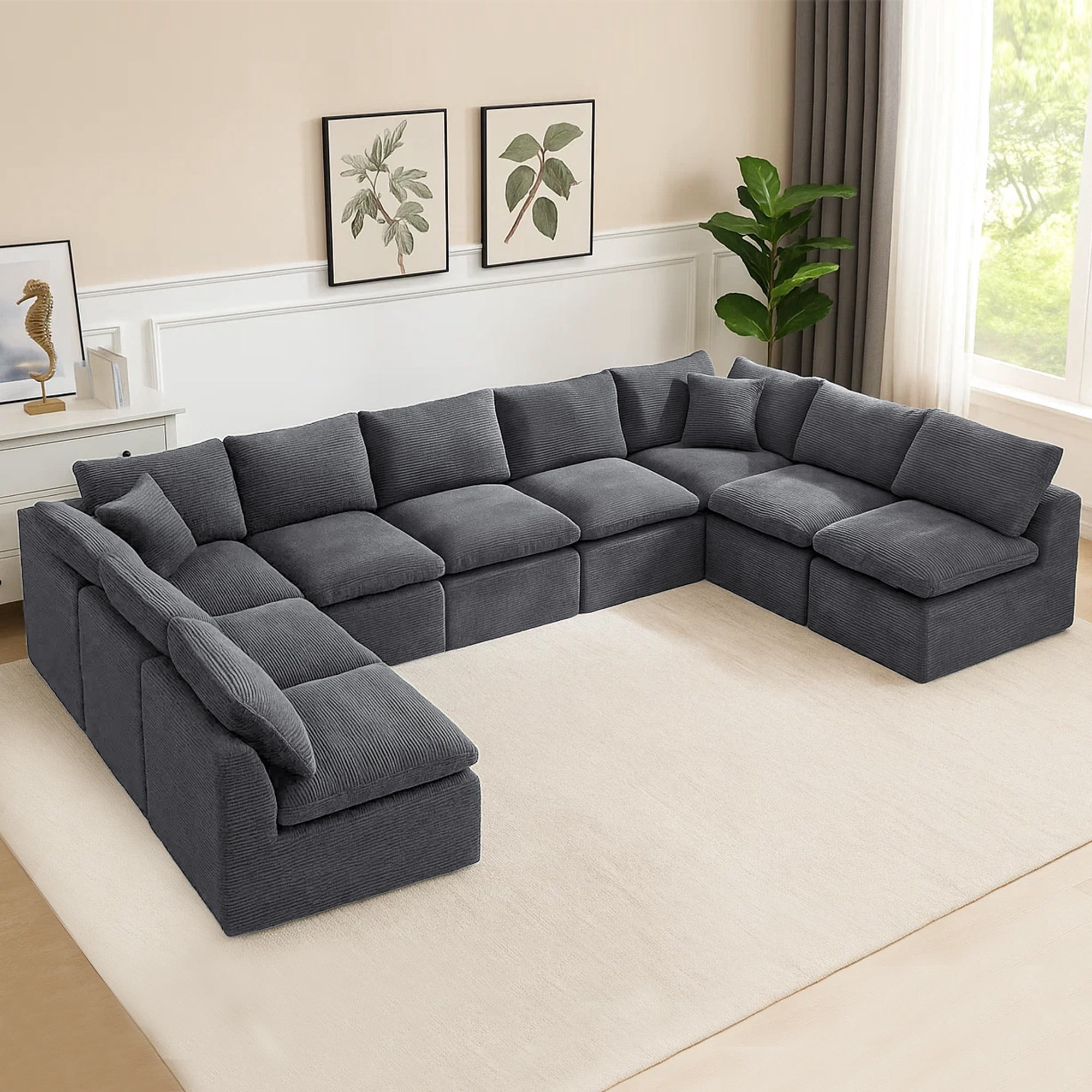 Oversized Cloud Couch Sectional for Living Room - 9 Seaters Modular ...