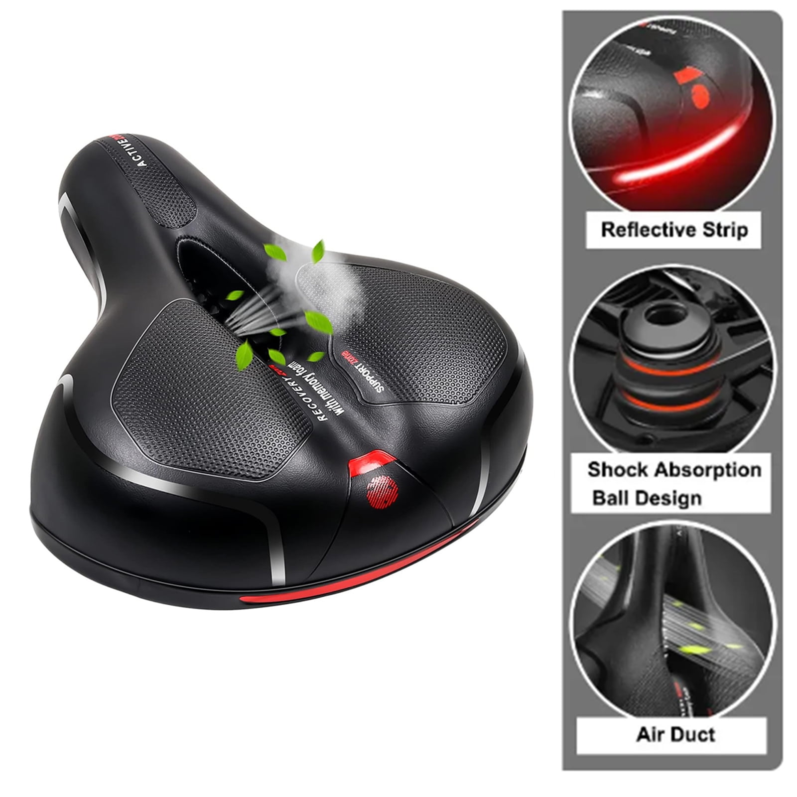 Oversized Comfort Bike Seat Extra Wide Saddle Bicycle Seat Pad Soft