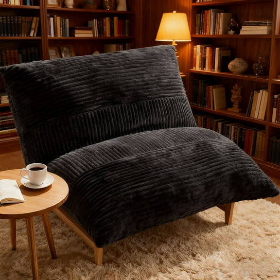 Oversized Comfy Cloud-Like Accent Chair, Extra Deep Seat Bean Bag Lounge Chair Single Sofa, Convertible Stuffed Cushion with Removable Washable Cover, Cozy Floor Seating for Bedroom & Reading Corner