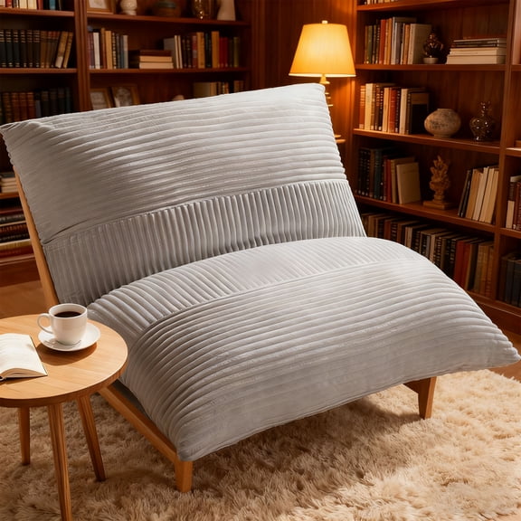 Oversized Comfy Cloud-Like Accent Chair, Extra Deep Seat Bean Bag Lounge Chair Single Sofa, Convertible Stuffed Cushion with Removable Washable Cover, Cozy Floor Seating for Bedroom & Reading Corner