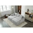 thumbnail image 1 of LUCKHAO Oversized Corduroy Chaise Lounge Chair Indoor, 82" Comfy Upholstered Recliner Corduroy Couch with Ottoman, Oversized Loveseat Sleeper Sofa Couch Cloud Chair for Living Room, Bedroom, 1 of 19