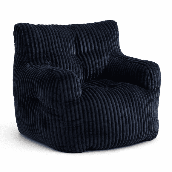 Oversized Corduroy Lazy Sofa Chair, Soft Fluffy Memory Sponge Filled Lounge Chair with Ergonomic Backrest, No Assembly Accent Chair for Living Room, Bedroom, Dorm, Reading Room, Supports 250 lbs