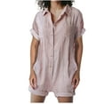 thumbnail image 1 of Oversized Cotton Jumpsuits for Women Summer 2025 V Neck Soft Stretch Wide Leg Long Rompers Tank Overalls with Pockets (2XL, Pink), 1 of 6
