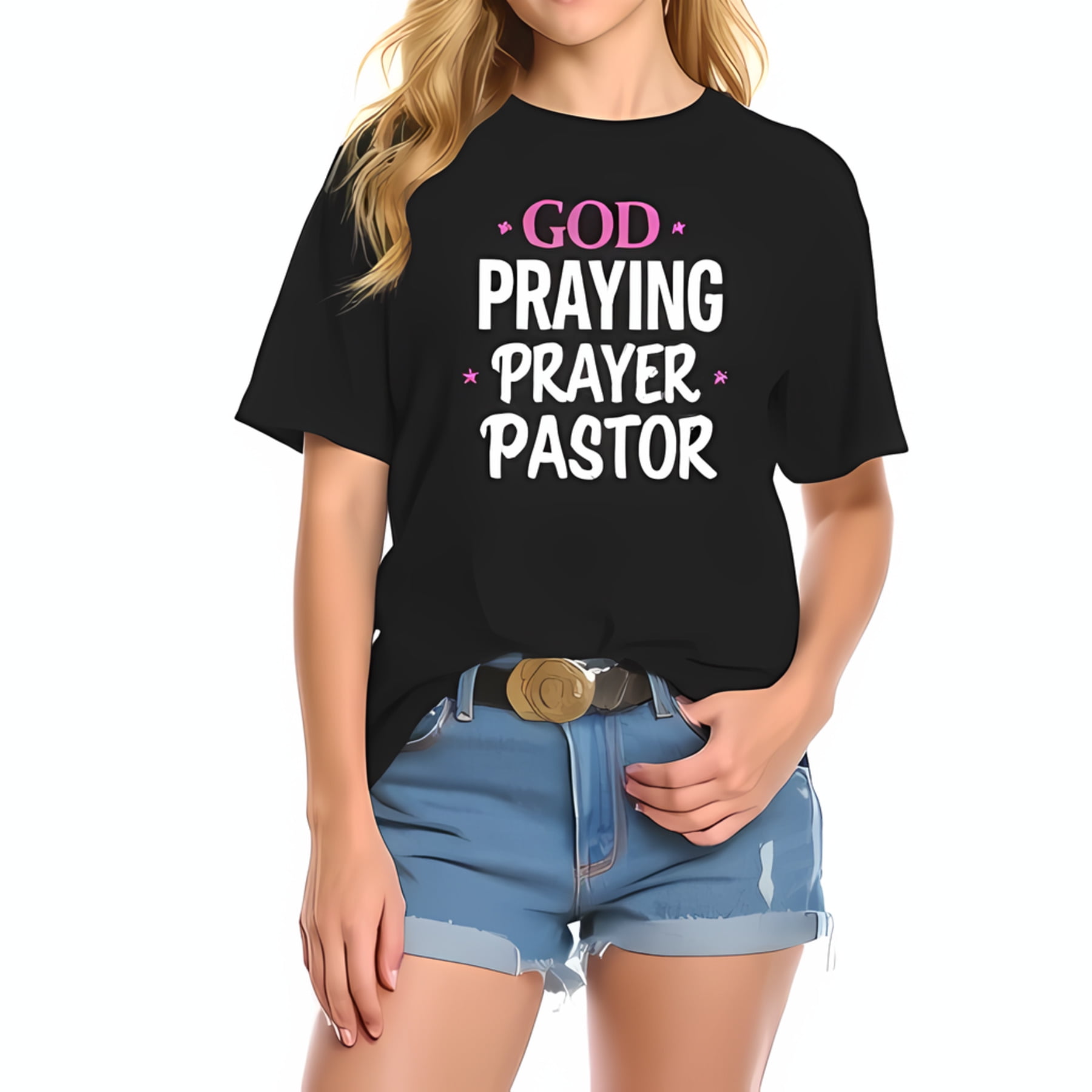 Yellow Pray Christian Faith Short Sleeve T