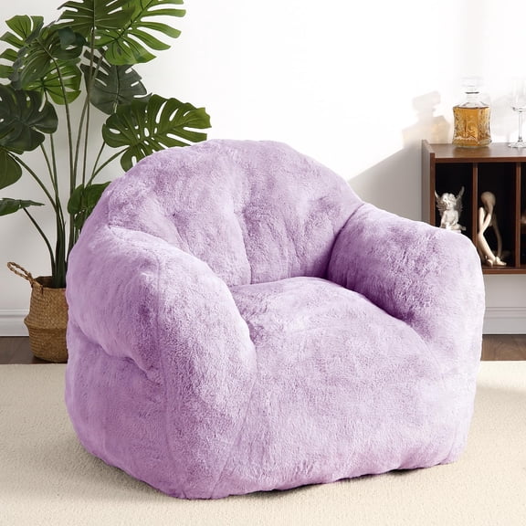 Oversized Cozy Bean Bag Chair for Adults – Supportive Backrest & Wide Armrests, High Density Foam, Easy to Clean – For Living Room, Bedroom, Gaming, Reading Nook – Lightweight & Portable – Purple
