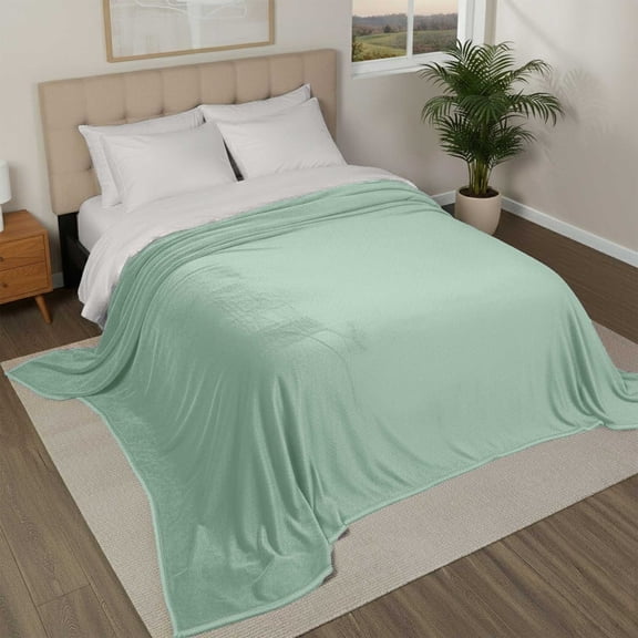 Oversized Cozy Night Cloud Throw Blanket, 110" x 132" (Sage Green)