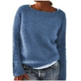thumbnail image 1 of Oversized Sweaters for Women Lightweight Relaxed Fit Casual Basic Solid Color Long Sleeve Crew Neck Comfy Soft Pullover Tops Stretch Fall Outfits, 1 of 5