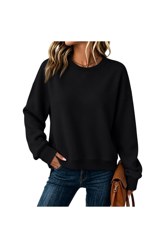 Oversized Crewneck Sweatshirts for Women Warm Comfy Fleece Cute Sweatshirts | No Hood Scoop Neck, Over Sized Loose Fitted, Lightweight Soft Cozy, Teens Juniors Boyfriend,L