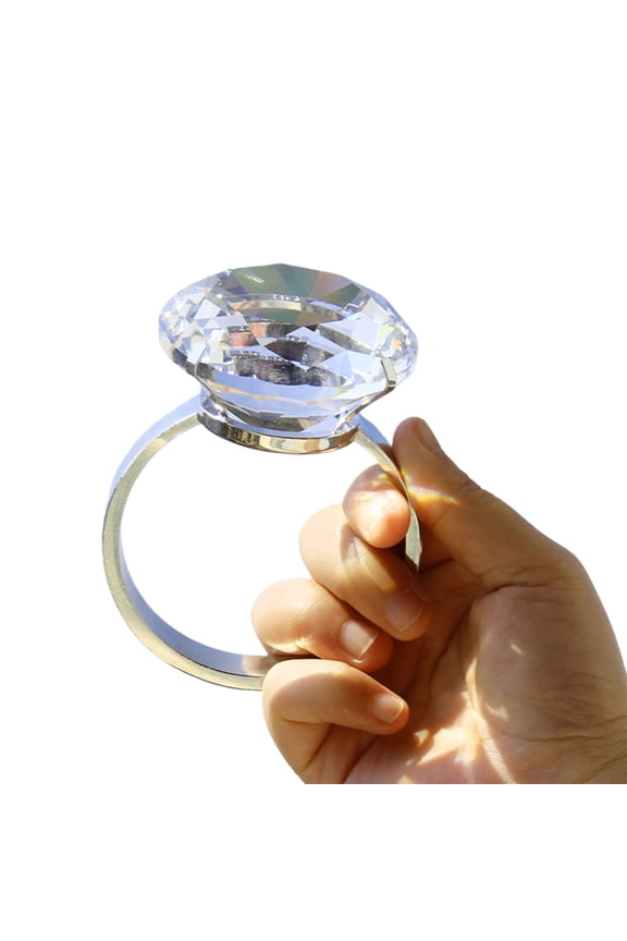 Oversized Crystal Rhinestones Statement Rings Comfortable Wear Rhinestones Cocktail Rings Suitable for Special Occasions