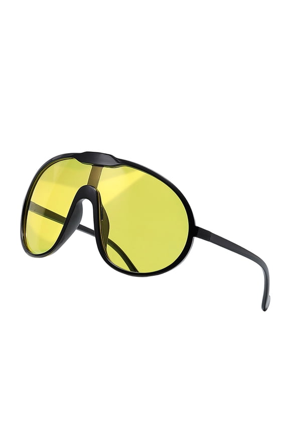 Oversized Curved Shield Sunglasses UV400 Full Face Windproof Lightweight Outdoor Driving Goggles