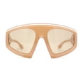 thumbnail image 1 of Oversized Curved Top Racer Thick Plastic Sunglasses Beige, 1 of 4