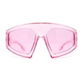 thumbnail image 1 of Oversized Curved Top Racer Thick Plastic Sunglasses Pink, 1 of 4