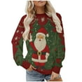thumbnail image 1 of Oversized Cute Christmas Sweatshirt for Women Fleece Lined Pullover with Santa or Xmas Print Long Sleeve Crewneck Knit Holiday Top Novelty Funny Festive Sweater for Cozy Seasonal Wear, 1 of 9