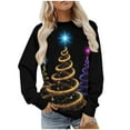 thumbnail image 1 of Oversized Cute Christmas Sweatshirt for Women Fleece Lined Pullover with Santa or Xmas Print Long Sleeve Crewneck Knit Holiday Top Novelty Funny Festive Sweater for Cozy Seasonal Wear, 1 of 9