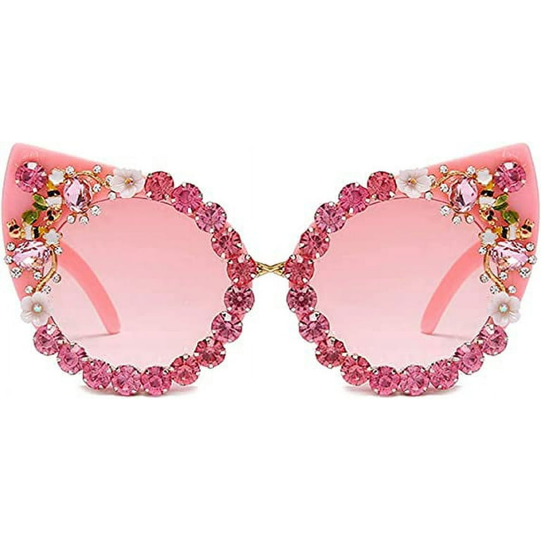  Vintage Oversized Diamond Sunglasses Women Rhinestone