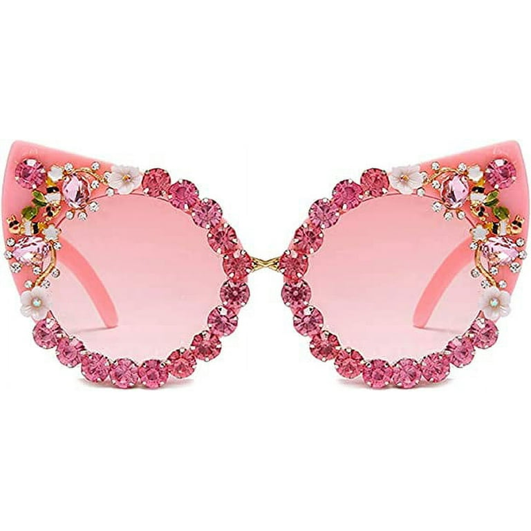 Oversized Diamond Sunglasses Women Rhinestone Cat Eye Sunglasses