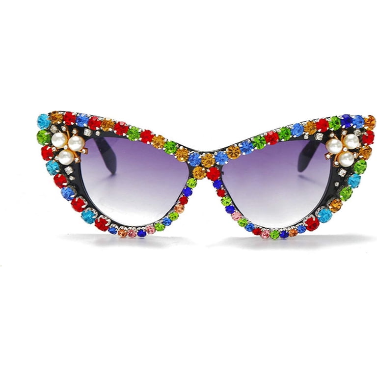 Oversized Diamond Sunglasses Women Rhinestone Cat Eye  display picture 1