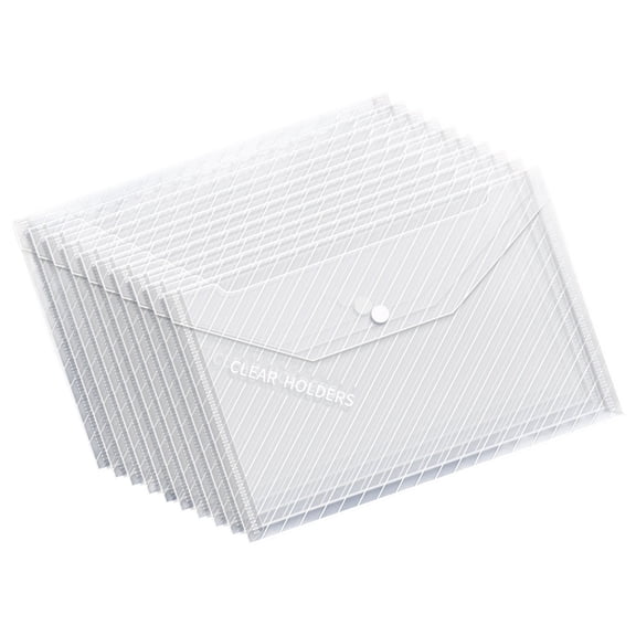 Oversized Document Organizers With Snapping Closure Transparent File Storage For Meetings School Projects Holds 1