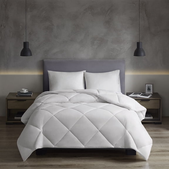 Oversized Down Alt Comforter with HeiQ Smart Temp Treatment White Twin/Twin XL