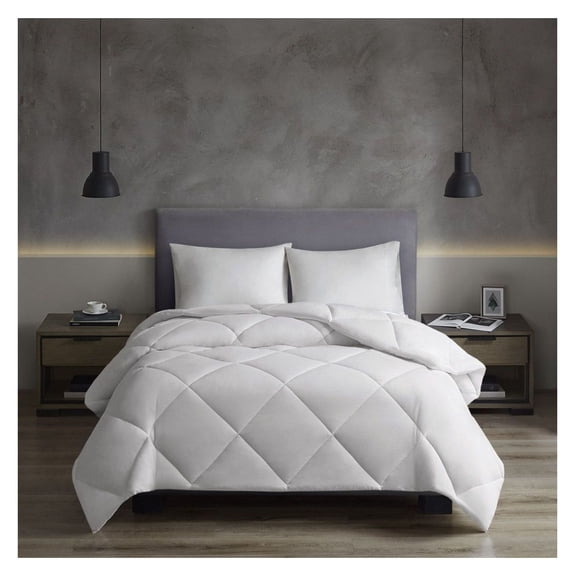 Oversized Down Alternative Comforter with HeiQ Smart Temp, Full/Queen, White
