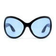 thumbnail image 1 of Oversized Dragonfly Large Round Butterfly Plastic Minimal Sunglasses Black - Blue, 1 of 4