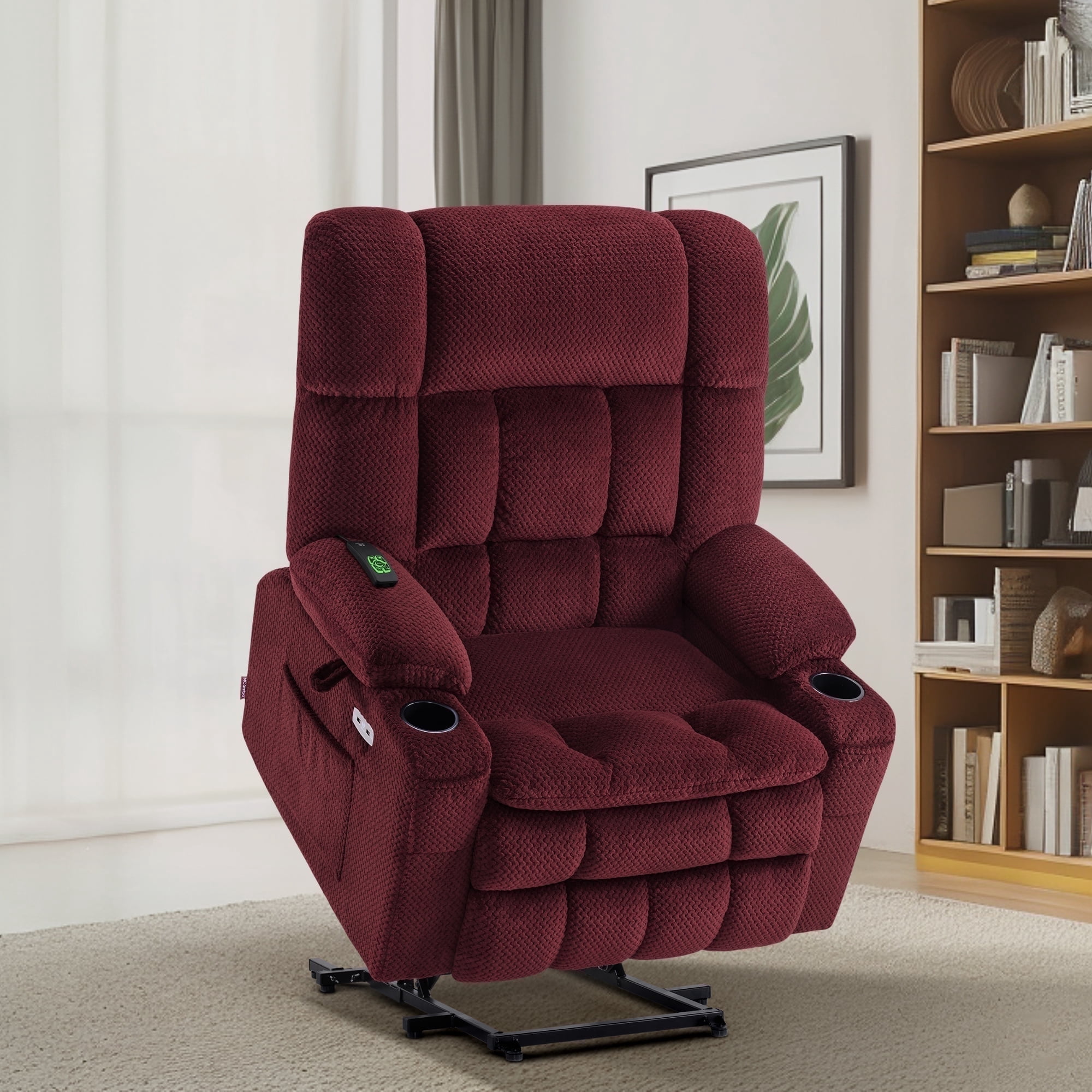 MCombo Oversized 27.2" Seat Width Dual Motor Power Recliner Lift Chair with Vibration and Heat for Height 5'7"-6'2", Infinite Position