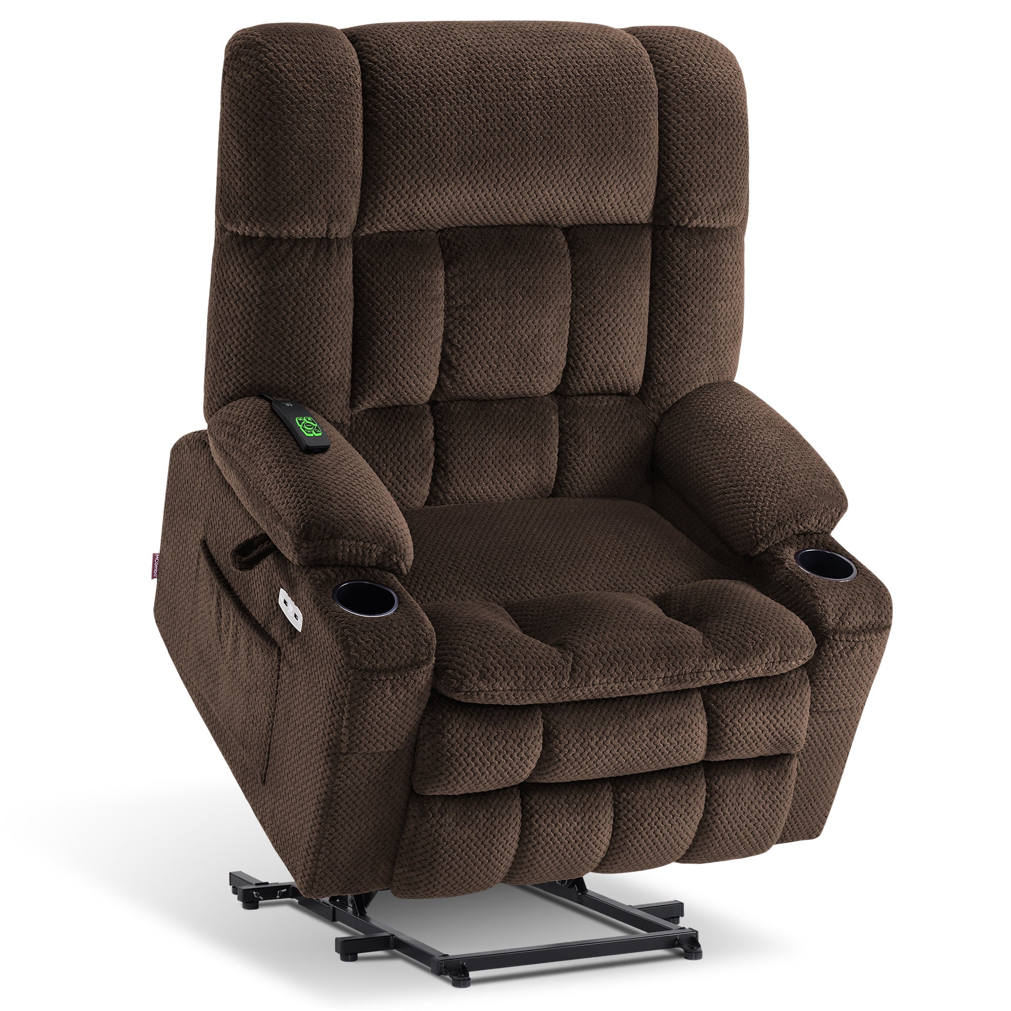 MCombo Oversized 27.2" Seat Width Dual Motor Power Recliner Lift Chair with Vibration and Heat for Height 5'7"-6'2", Infinite Position