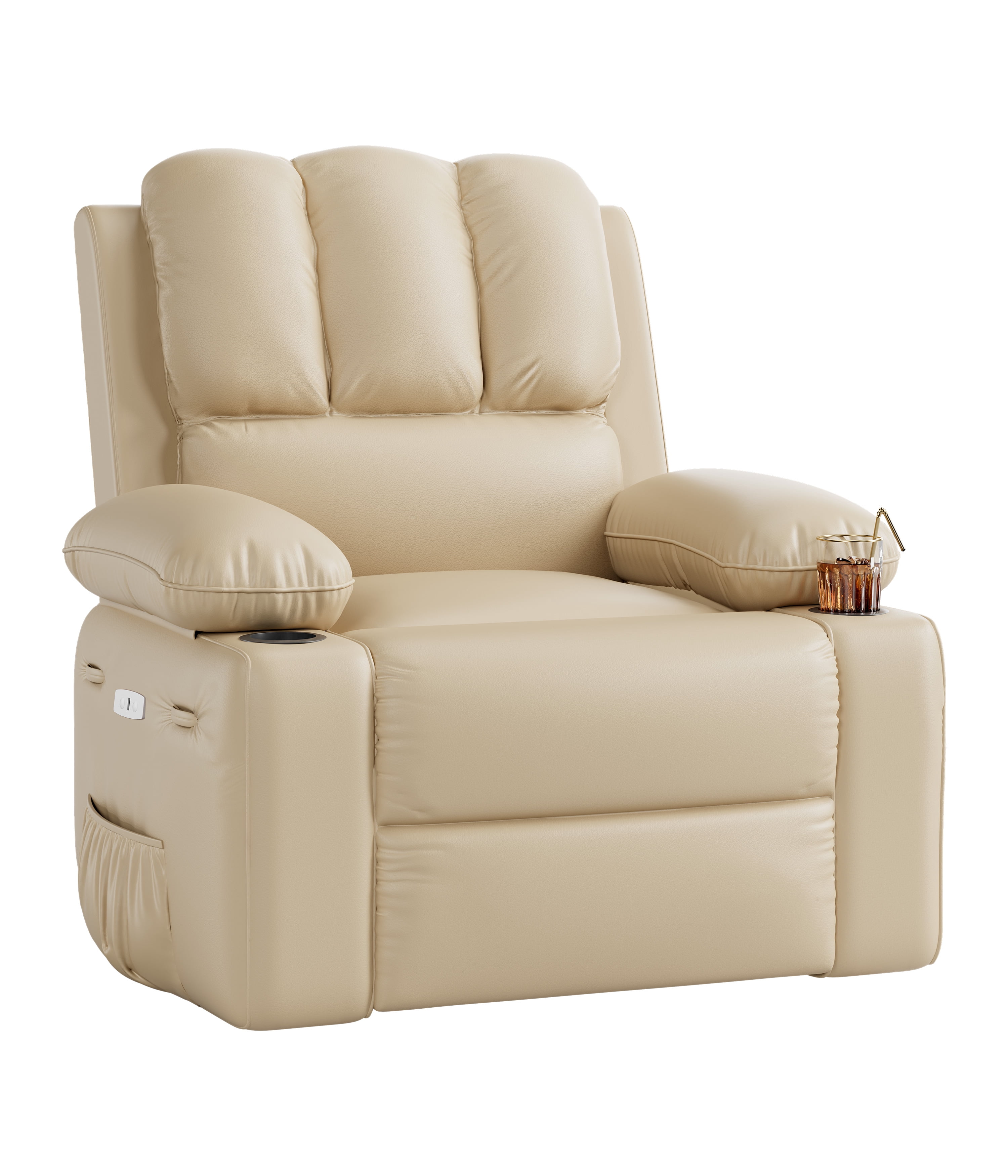 Oversized Electric Recliner Chair with Heat and Massage,360°Swivel Rocking Chair for Living Room,Nursery,or Home Theater,Ergonomic Power Reclining Sofa with Cup Holders,USB Port