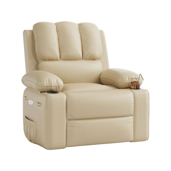 Oversized Electric Recliner Chair with Heat and Massage,360°Swivel Rocking Chair for Living Room,Nursery,or Home Theater,Ergonomic Power Reclining Sofa with Cup Holders,USB Port