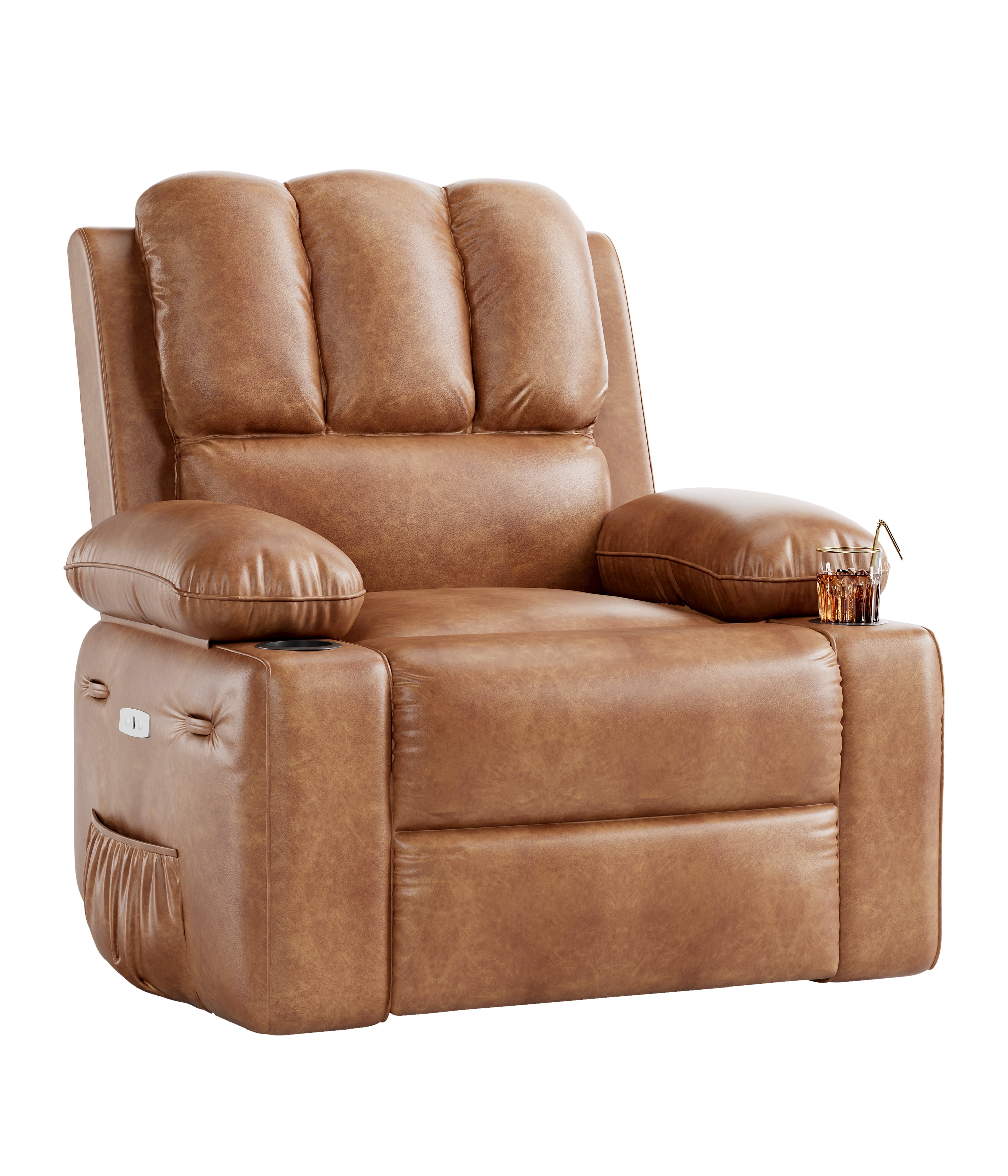 Oversized Electric Recliner Chair with Heat and Massage,360°Swivel Rocking Chair for Living Room,Nursery,or Home Theater,Ergonomic Power Reclining Sofa with Cup Holders,USB Port