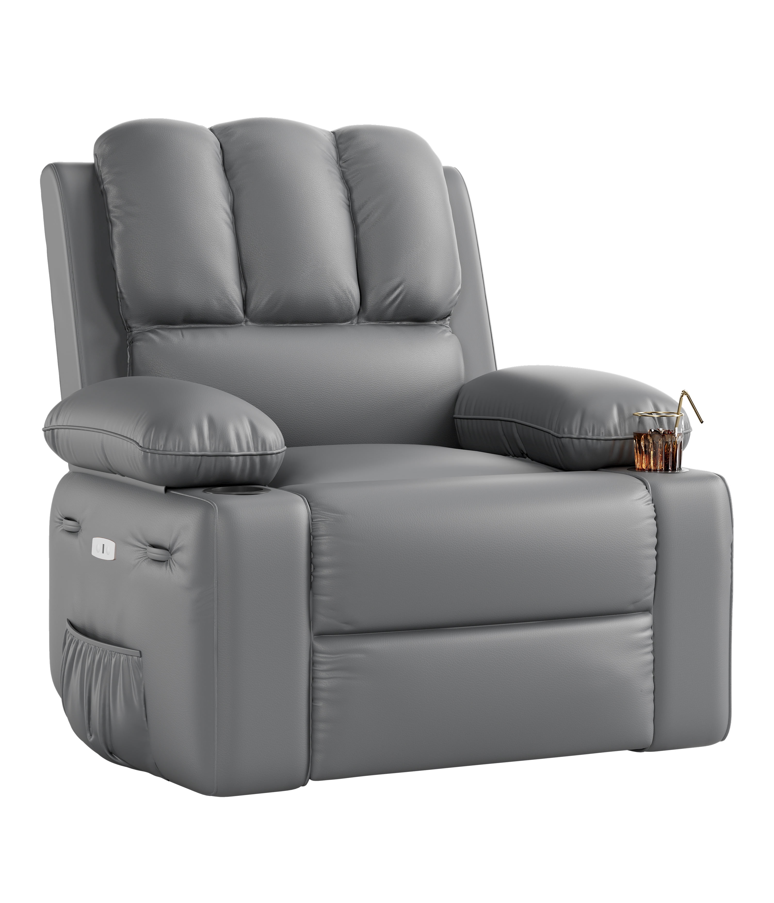 Oversized Electric Recliner Chair with Heat and Massage,360°Swivel Rocking Chair for Living Room,Nursery,or Home Theater,Ergonomic Power Reclining Sofa with Cup Holders,USB Port